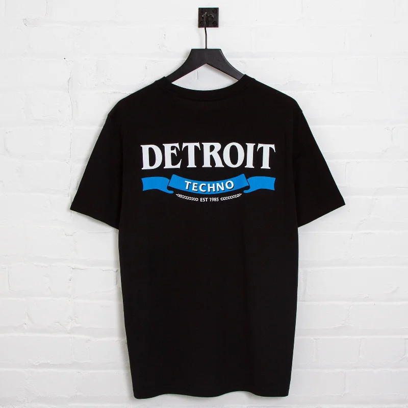 T-Shirt for Music Festivals-Detroit Techno Especial Back Print - Tshirt - Black