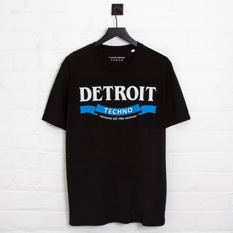 T-Shirt for Marathons and Races-Detroit Techno Especial Front Print - Tshirt - Black