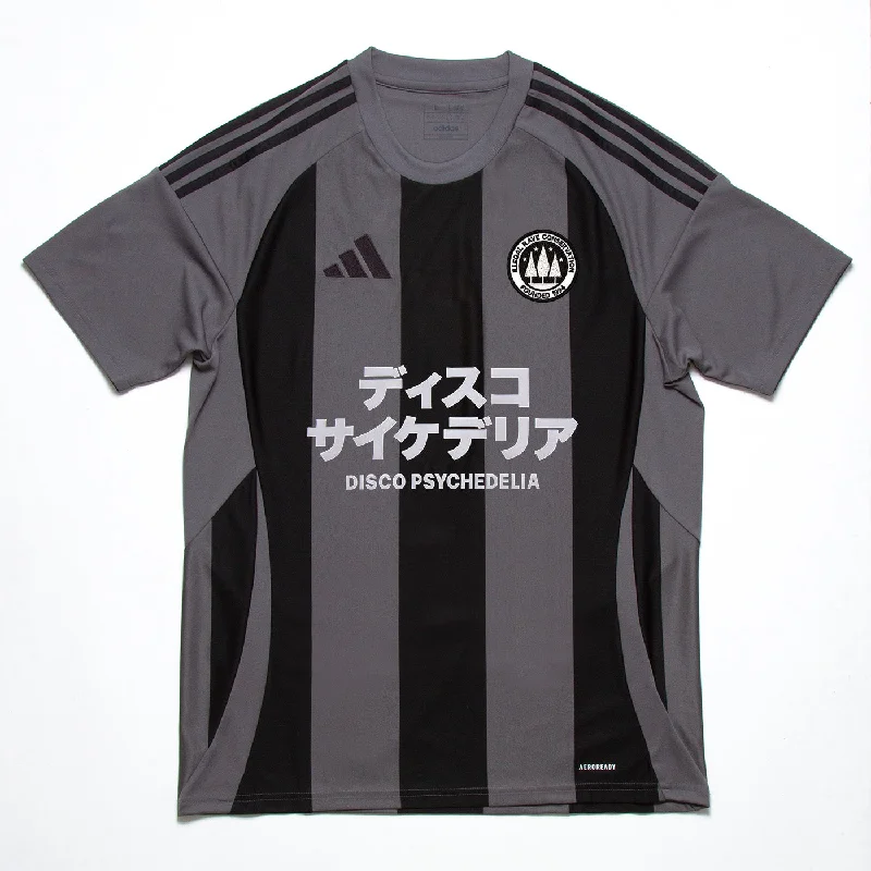 T-Shirt for Charity Fundraisers-Disco Psychedelia FC Striped Club - Jersey - Grey/Black