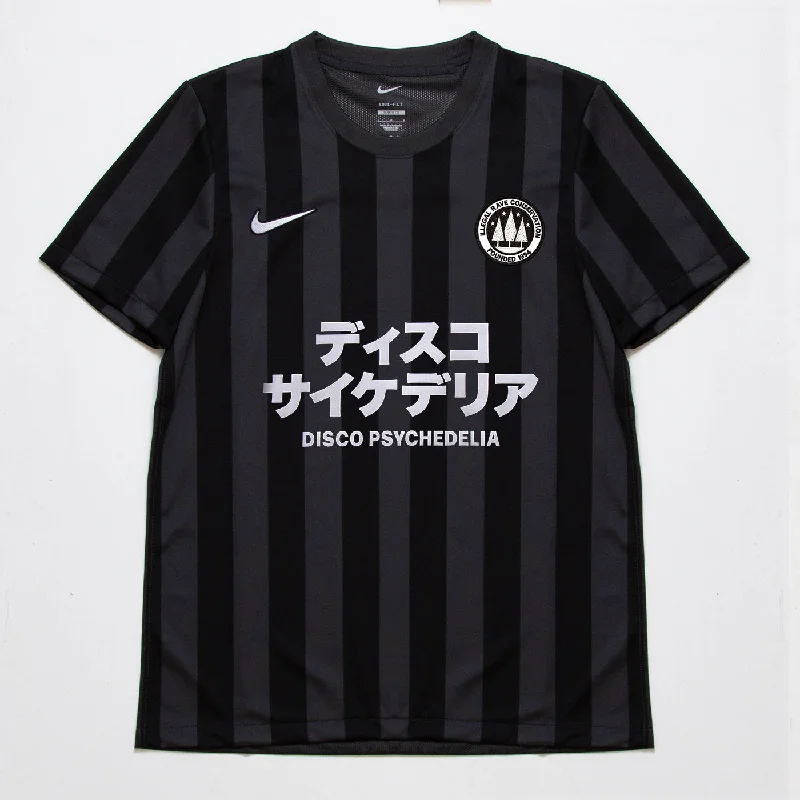 T-Shirt with Custom Design-Disco Psychedelia FC Striped Division - Jersey - Black Grey