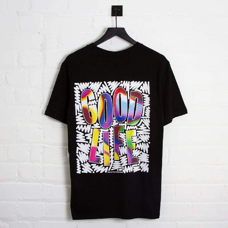 T-Shirt for All-Age Groups-Doodle Good Life 2 Back Print - Tshirt - Black