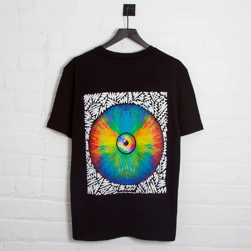 T-Shirt for School Spirit Apparel-Doodle Vinyl Eye Back Print - Tshirt - Black