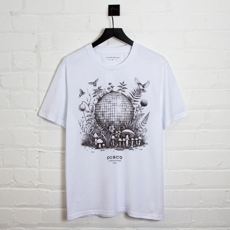 T-Shirt for Comfortable, Breathable Fabrics-Ecology Disco Labs NYC Front Print - Tshirt - White