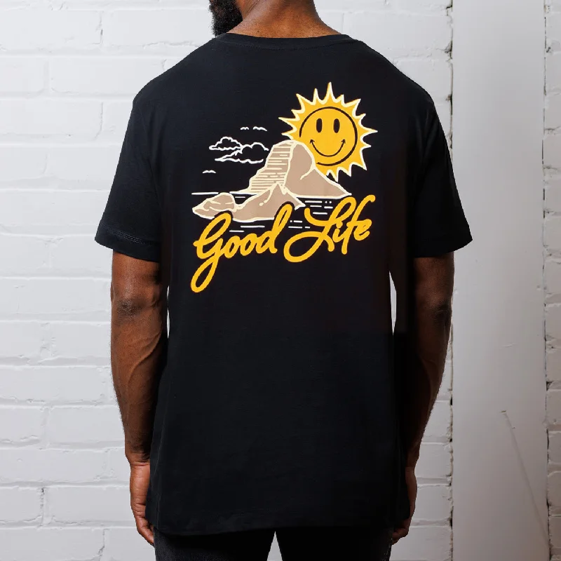 T-Shirt for Birthday Gifts-Es Vedrà Good Life Back - Tshirt - Black