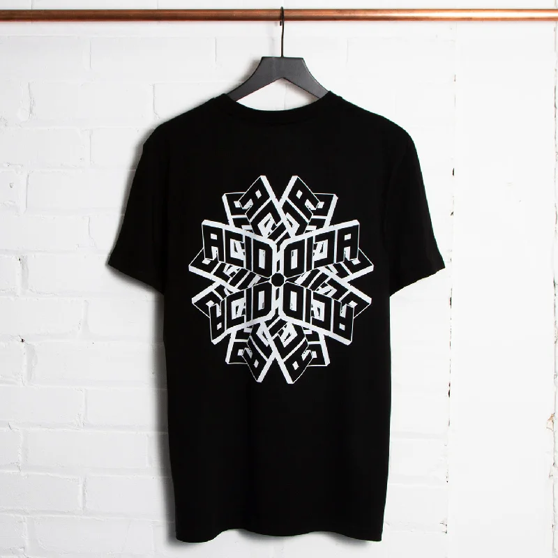 T-Shirt for Breathable Fabric-Geo Acid Back Print - Tshirt - Black