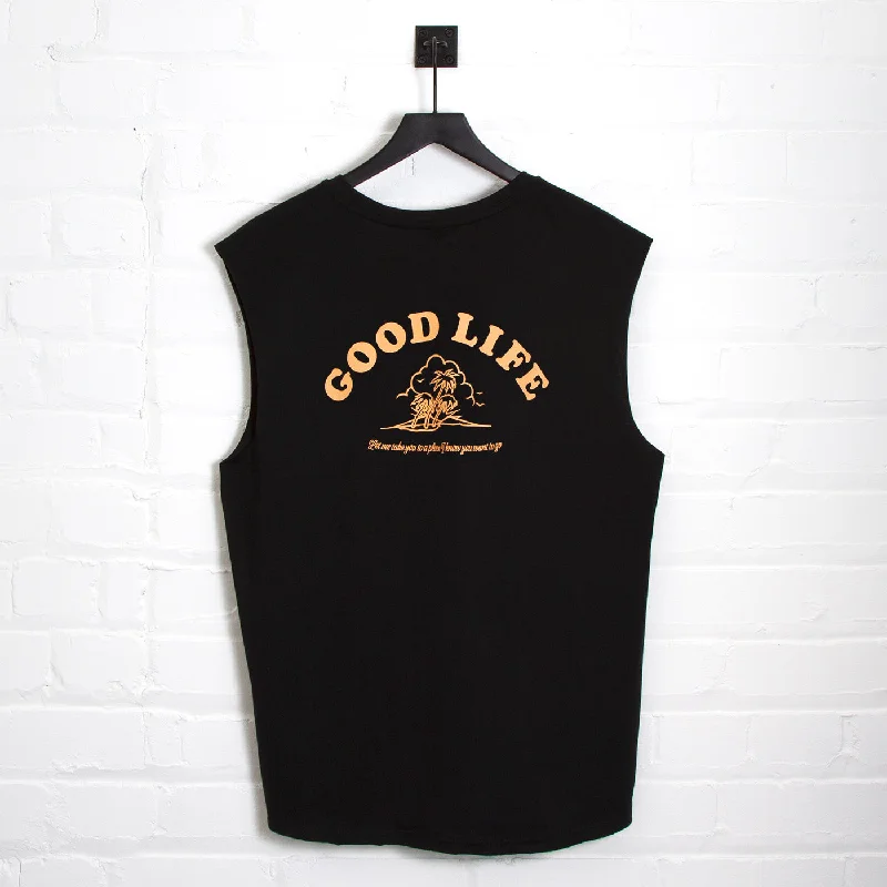 T-Shirt for Breathable Fabric-Good Life - Tank Tshirt - Black