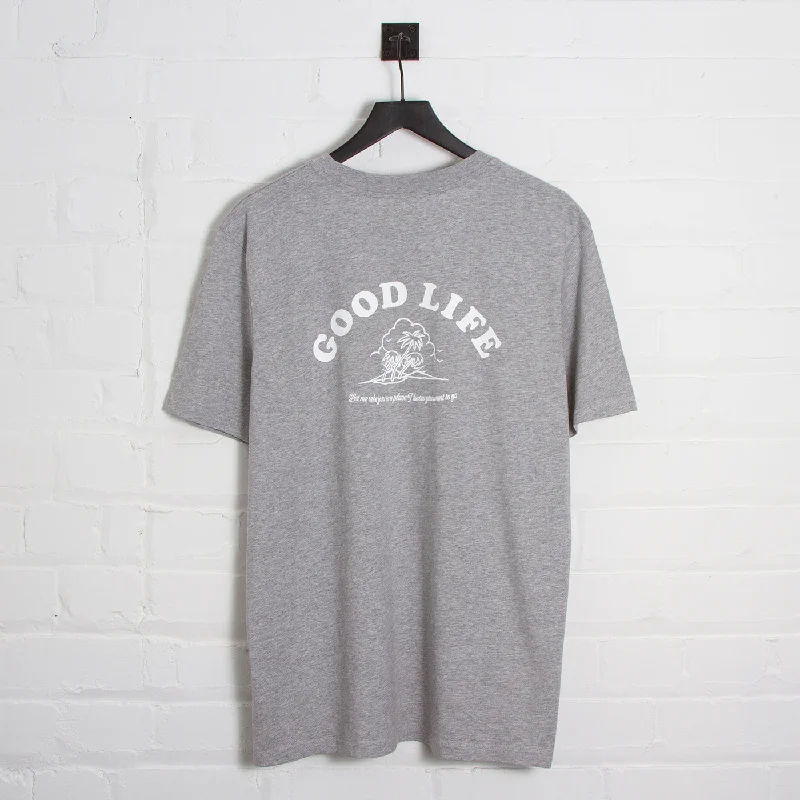 T-Shirt with Personalized Names-Good Life - Tshirt - Grey