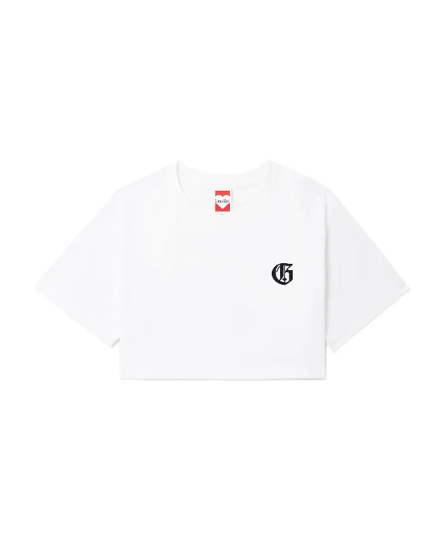 T-Shirt with Graphic Prints-Cropped Logo-Print T-shirt