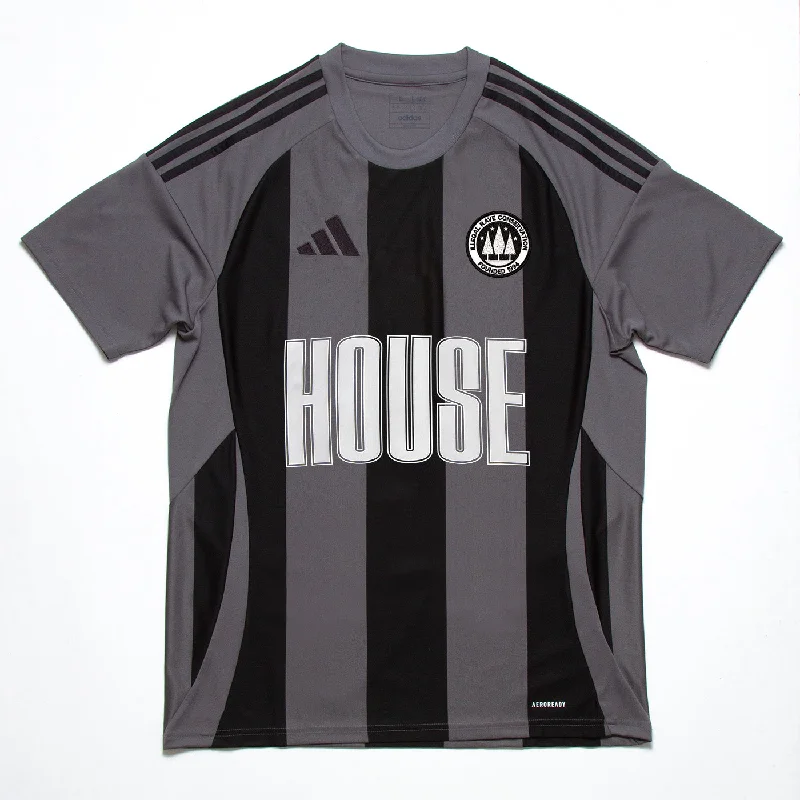 T-Shirt for School Uniforms-House FC Striped Club - Jersey - Grey/Black