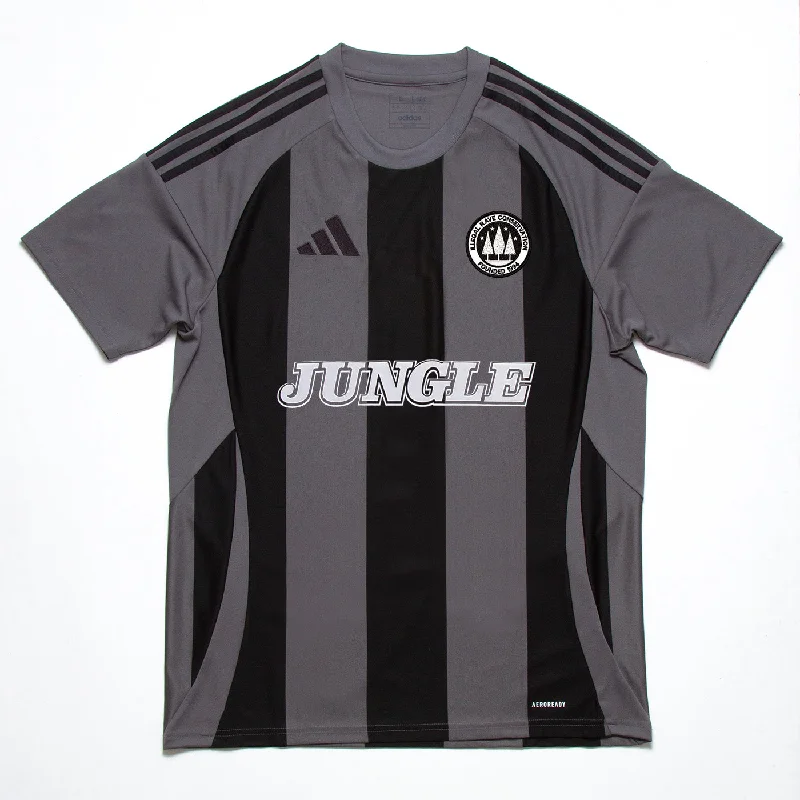 T-Shirt for Music Festivals-Jungle FC Striped Club - Jersey - Grey/Black