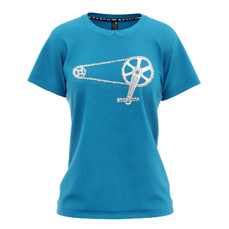 T-Shirt for Casual Wear-Krank Tee // Women //  Turquoise Blue