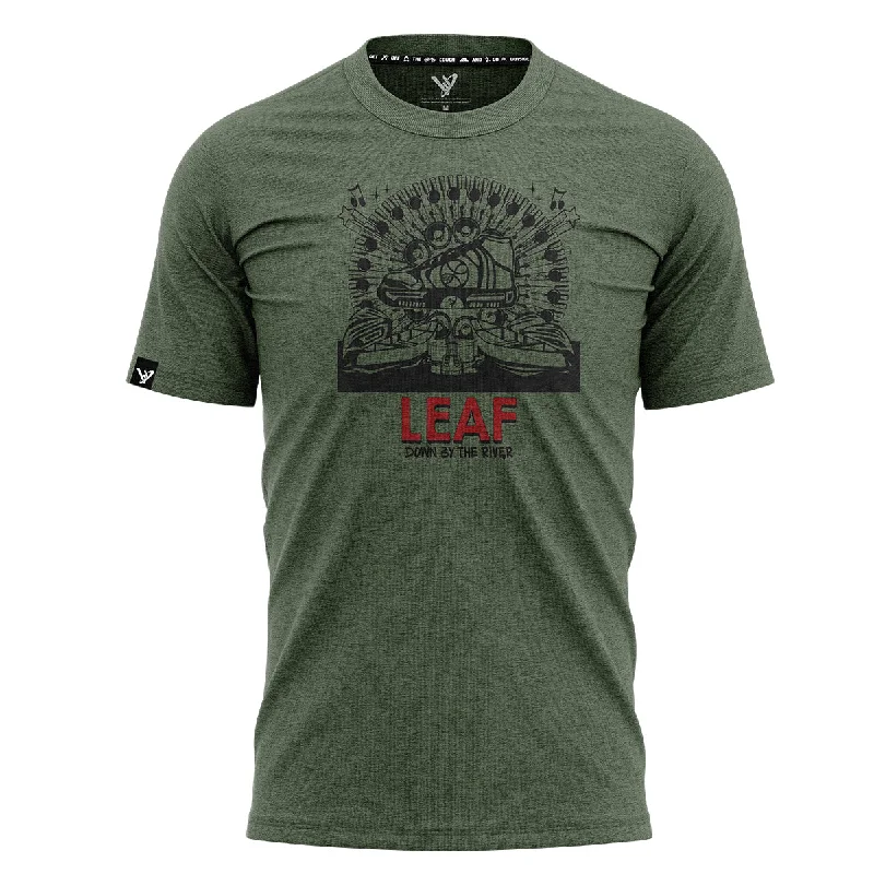 T-Shirt for Custom Birthday Party Designs-LEAF DOWN BT THE RIVER T // SAGE GREEN