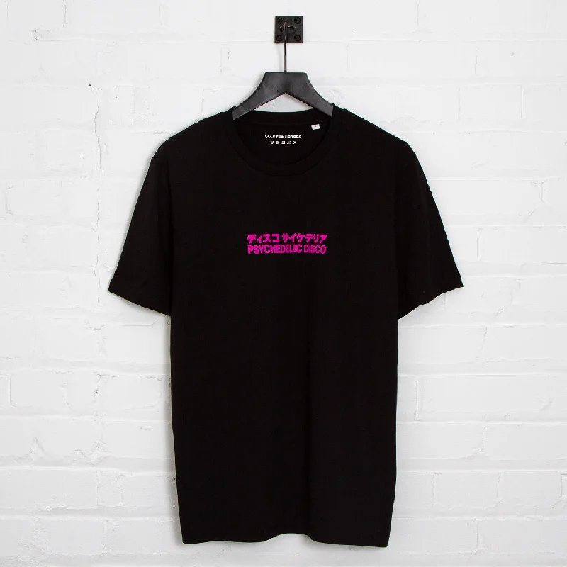 T-Shirt for Environmentally Friendly Production-Magenta PD Middle Psychedelic Disco - Tshirt - Black