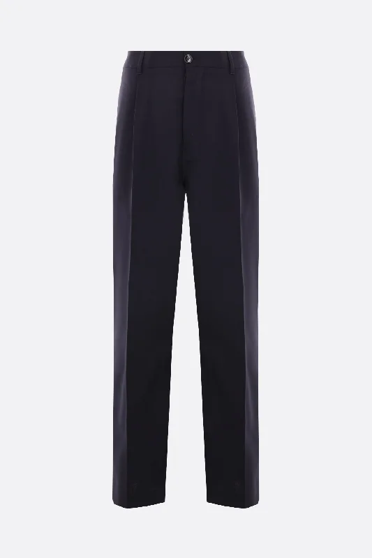 Custom Pants for Tailgating Parties-wide-leg wool trousers