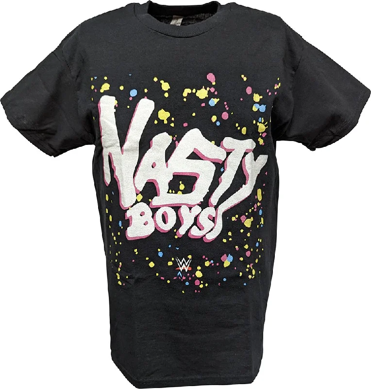 T-Shirt for Charity Events-Nasty Boys WWE Mens Paint Splatter T-shirt Brian Knobbs Jerry Sags