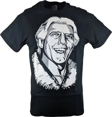 T-Shirt with Company Logos and Slogans-Nature Boy Ric Flair White Face Profile Mens T-shirt