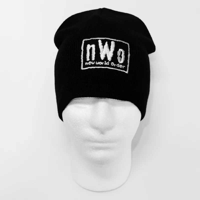 T-Shirt with Funny Quotes-nWo New World Order White Logo WCW Beanie Cap Hat NEW