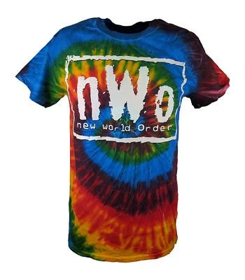 T-Shirt for Casual Fridays-nWo White Logo Tie Dye New World Order Mens T-shirt