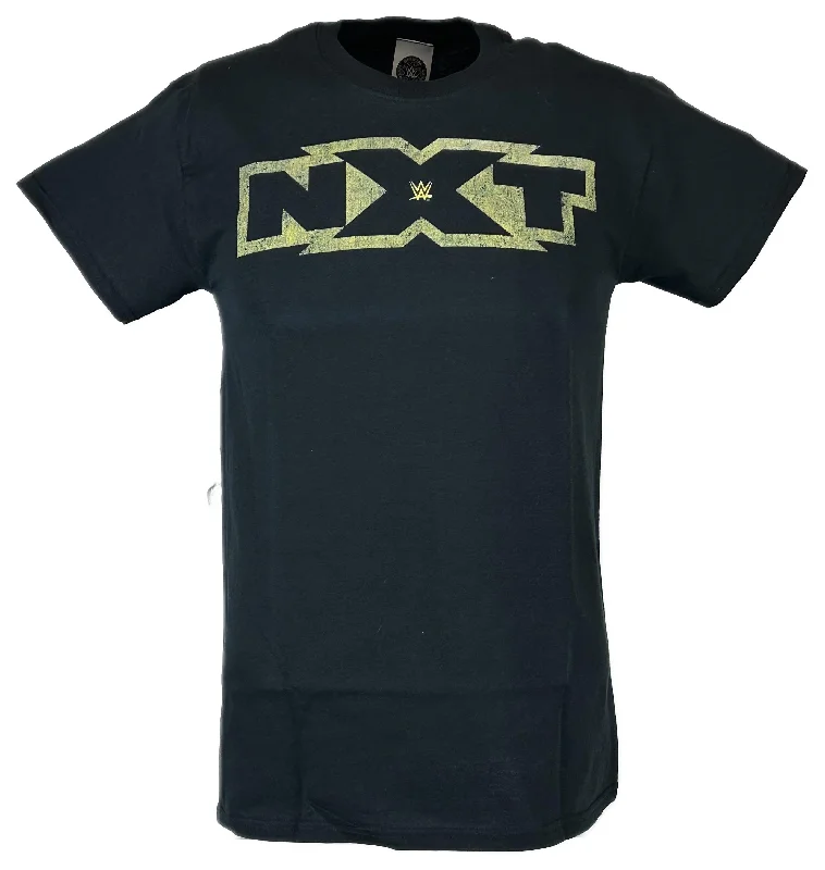 T-Shirt for Funny Phrases-NXT Yellow Logo WWE Mens Black T-shirt