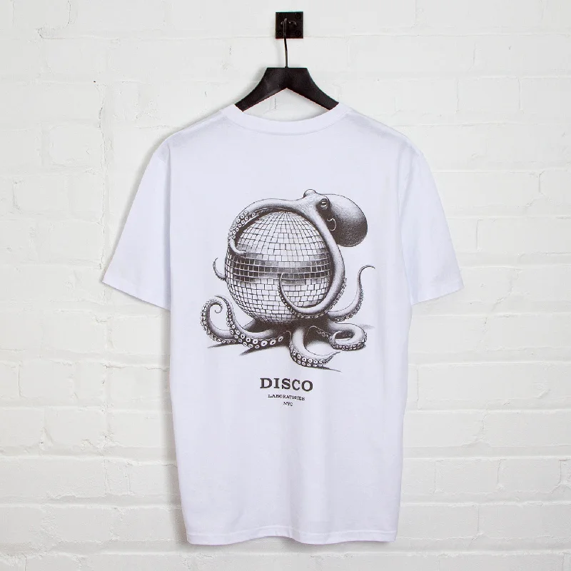 T-Shirt for School Spirit Apparel-Octo Disco Labs NYC Back Print - Tshirt - White