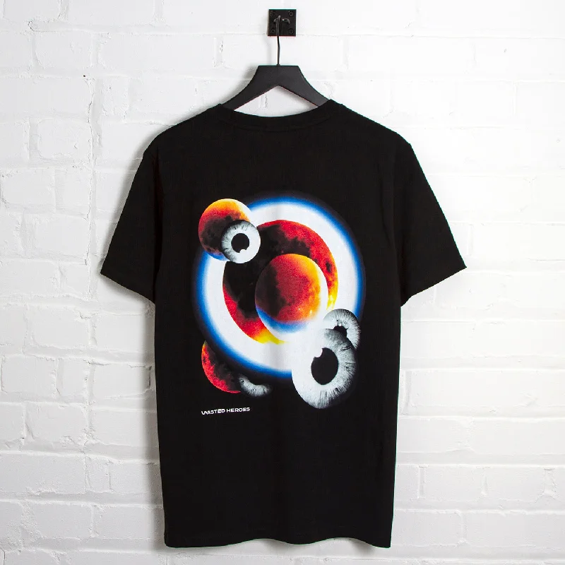 T-Shirt for Soft and Durable Cotton-Orbital 004 Back Print - Tshirt - Black