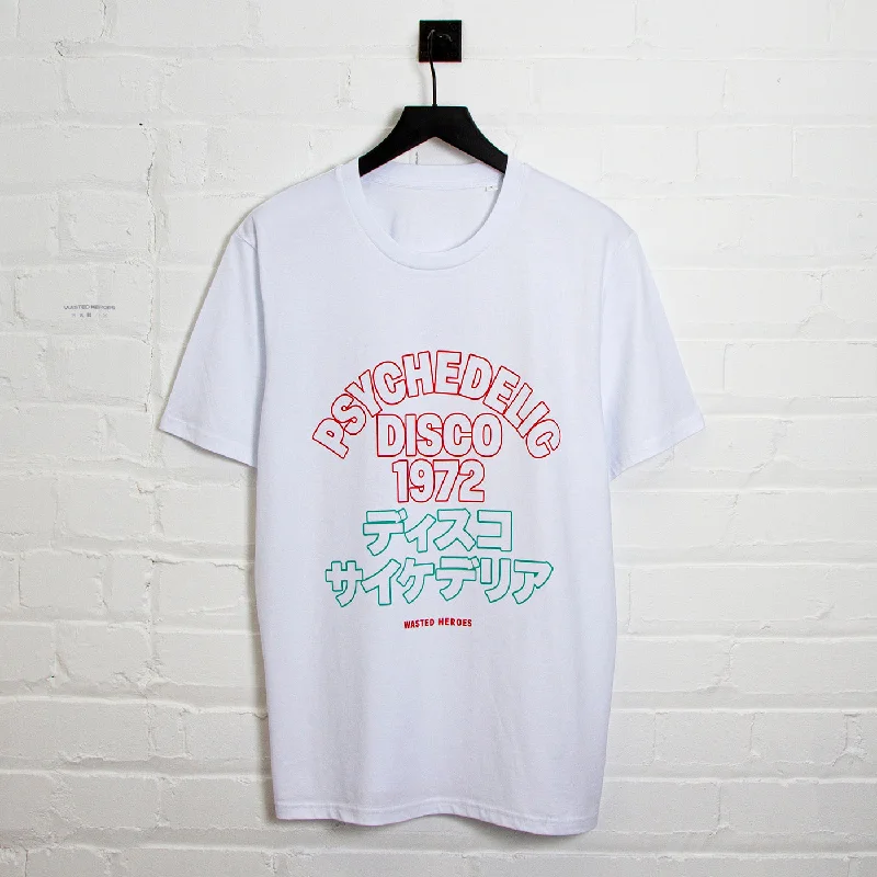 T-Shirt for Graduation Gifts-Outline 1972 Psychedelic Disco Front Print - Tshirt - White