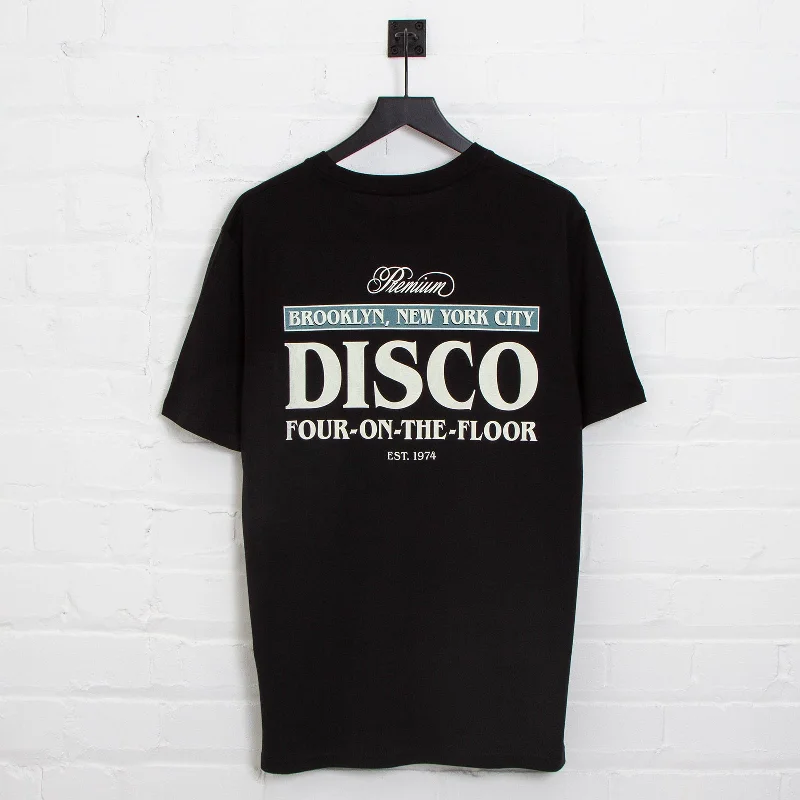 T-Shirt for Outdoor Events-Premium Disco Back Print - Tshirt - Black