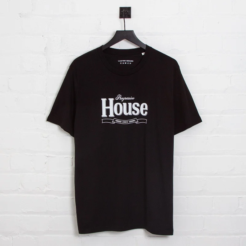 T-Shirt for Seasonal Apparel-Progressive House Front Print - Tshirt - Black