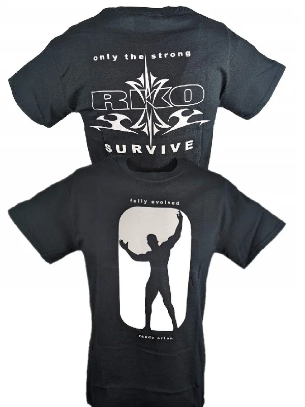 T-Shirt for Travel and Adventure Designs-Randy Orton RKO Only the Strong Survive Mens Black T-shirt