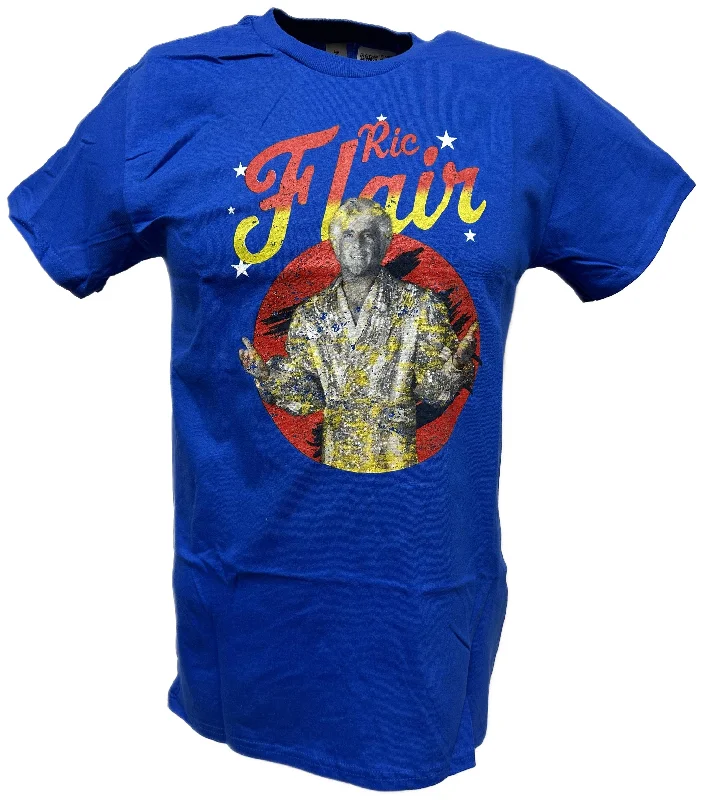 T-Shirt for Personalized Designs for Women-Ric Flair Classic Mens WWE Blue T-shirt