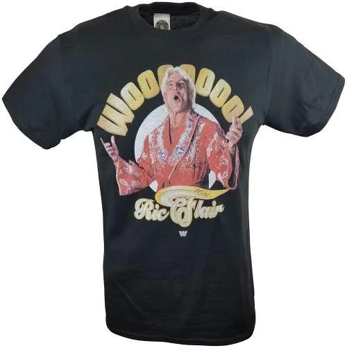 T-Shirt with Cool Graphic Designs-Ric Flair Gold Woooooo! WWE Signature Mens T-shirt