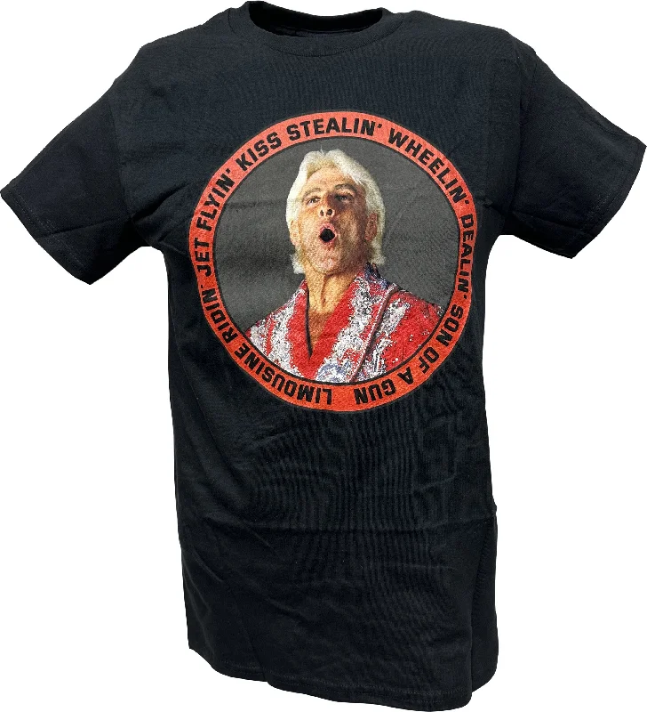 T-Shirt for Custom Birthday Party Designs-Ric Flair Limousine Ridin Jet Flyin WWE Mens Black T-shirt