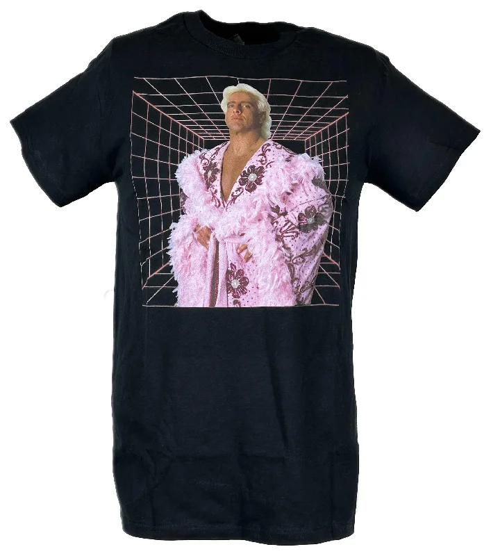 T-Shirt for Everyday Wear-Ric Flair Purple Robe WWE Mens Black T-shirt