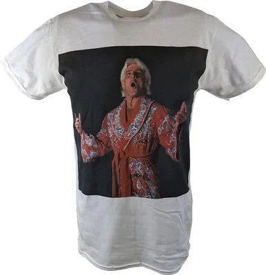 T-Shirt for Positive Affirmation Designs-Ric Flair Red Robe Photo WWE Mens White T-shirt