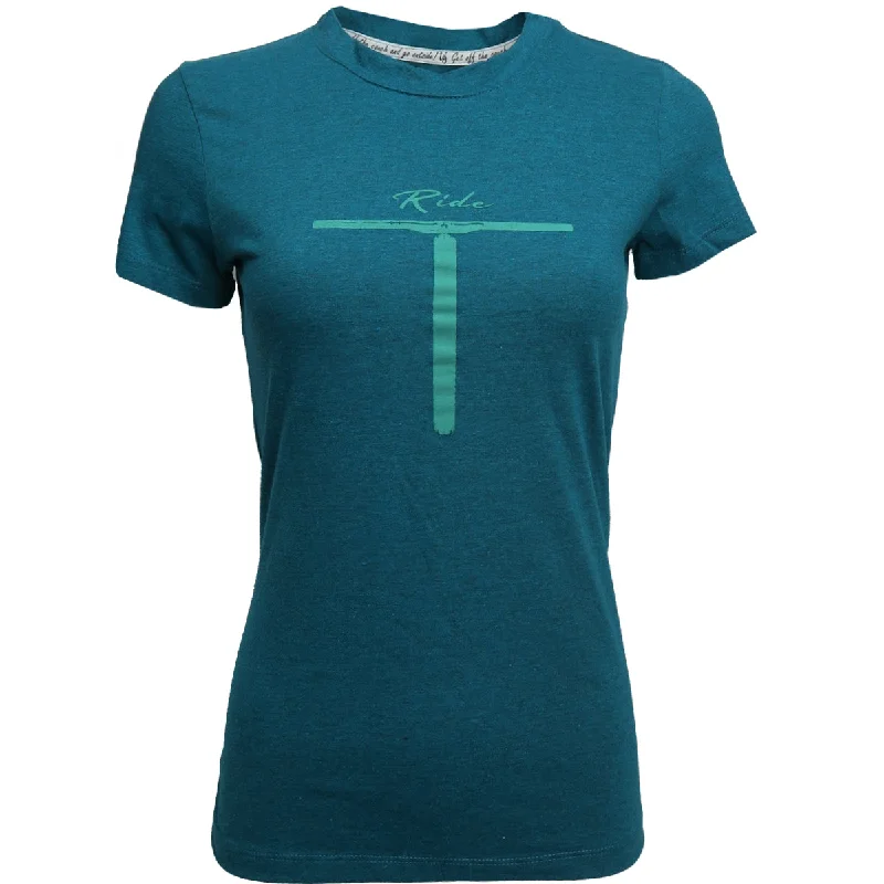 T-Shirt with Vintage Designs-Ride T // Women // Turquoise