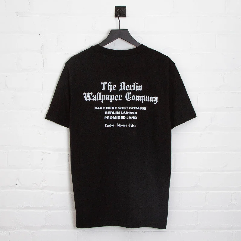 T-Shirt for Wedding Party Apparel-RNW Berlin Wallpaper Back Print - Tshirt - Black