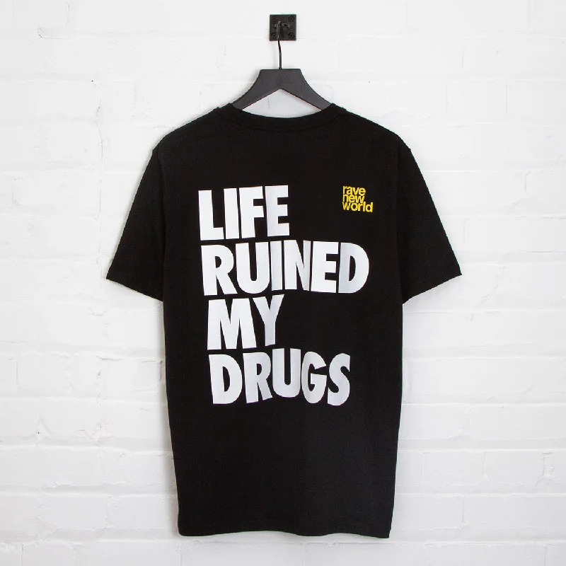 T-Shirt with Personalized Artworks-RNW Life Back Print - Tshirt - Black