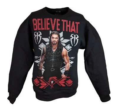 T-Shirt for Marketing and Advertising-Roman Reigns Believe That WWE Ugly Christmas Mens Sweater Sweatshirt