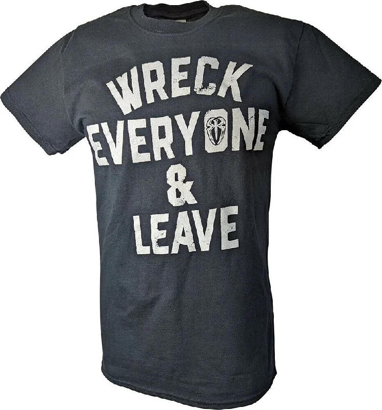 T-Shirt for Personalized Designs for Kids-Roman Reigns Wreck Everyone and Leave Mens Black T-shirt