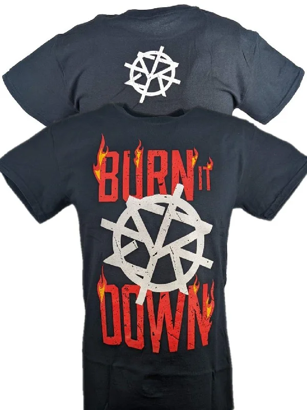 T-Shirt for Promotional Events-Seth Rollins Burn It Down Mens Black T-shirt