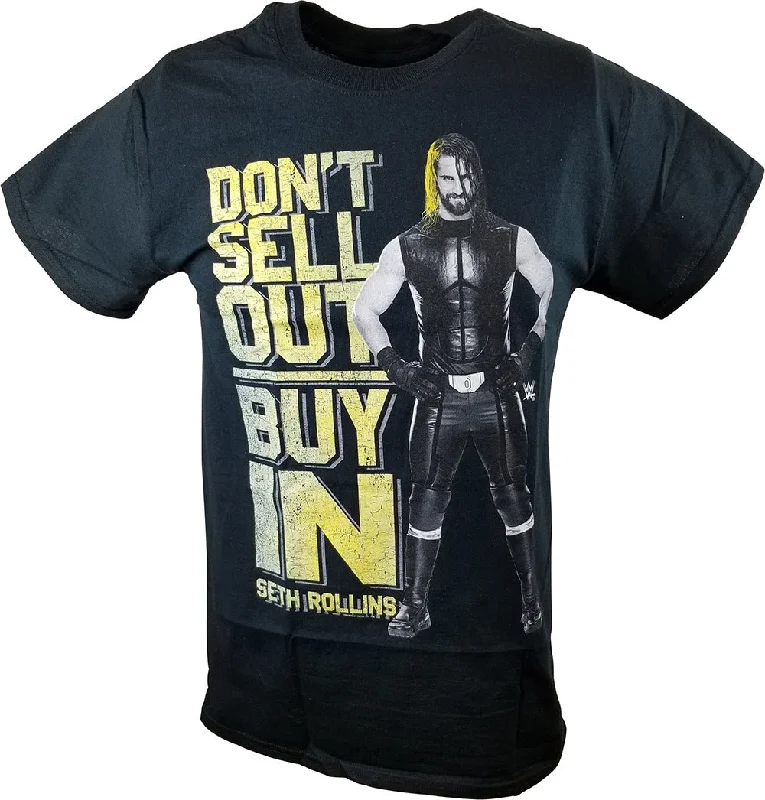 T-Shirt for Father's Day Gifts-Seth Rollins Don't Buy In Sell Out WWE Mens Black T-shirt