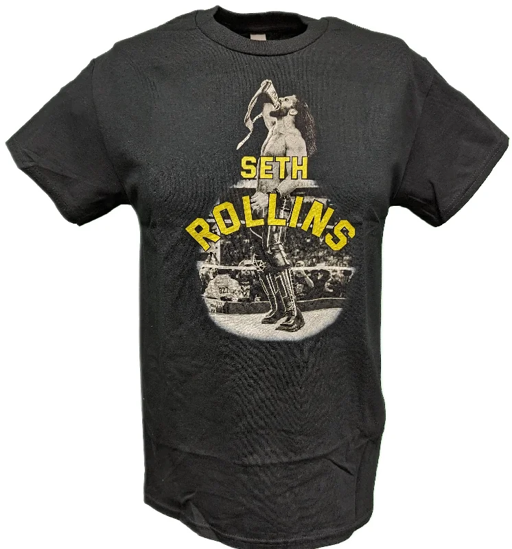 T-Shirt for Valentine's Day Gifts-Seth Rollins In Ring WWE Mens Black T-shirt