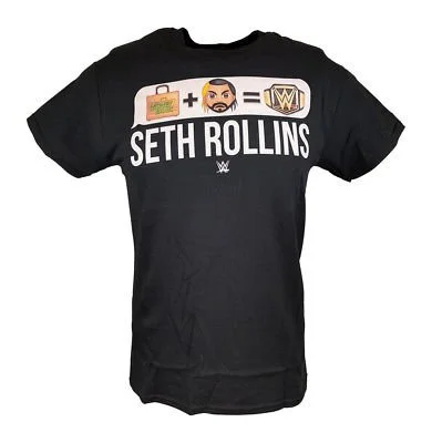 T-Shirt for Discount Offers-Seth Rollins Money In The Bank Emoji WWE Mens Black T-shirt