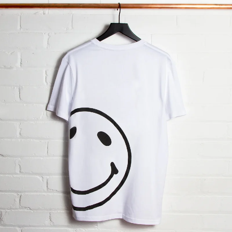 T-Shirt for Custom Orders and Bulk Orders-Side Smiley Back - Tshirt - White