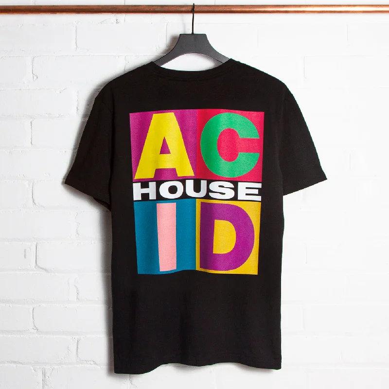 Custom T-Shirt for Family-Squares Acid House Back Print - Tshirt - Black