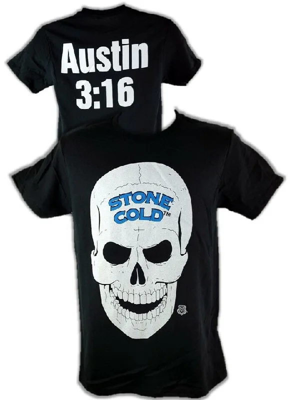 T-Shirt for Environmentally Friendly Production-Stone Cold Steve Austin 3:16 Skull Legends Collection Mens Black T-shirt