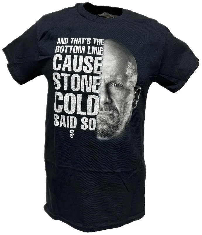 Customizable T-Shirt for Businesses-Stone Cold Steve Austin Bottom Line Said So WWE Mens T-shirt