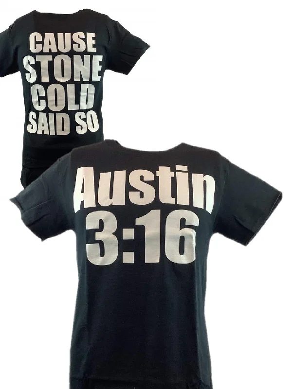 T-Shirt with Colorful Designs-Stone Cold Steve Austin Said So 3:16 Mens Black T-shirt