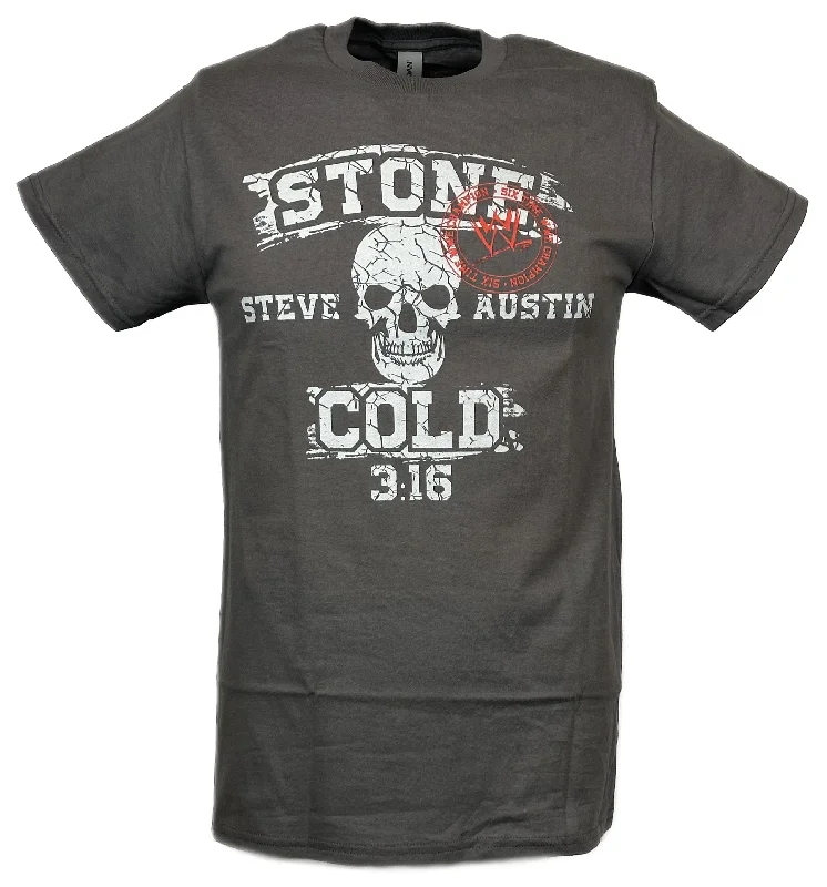 T-Shirt with Unique Color Choices-Stone Cold Steve Austin Six Time WWE Champion Mens Gray T-shirt