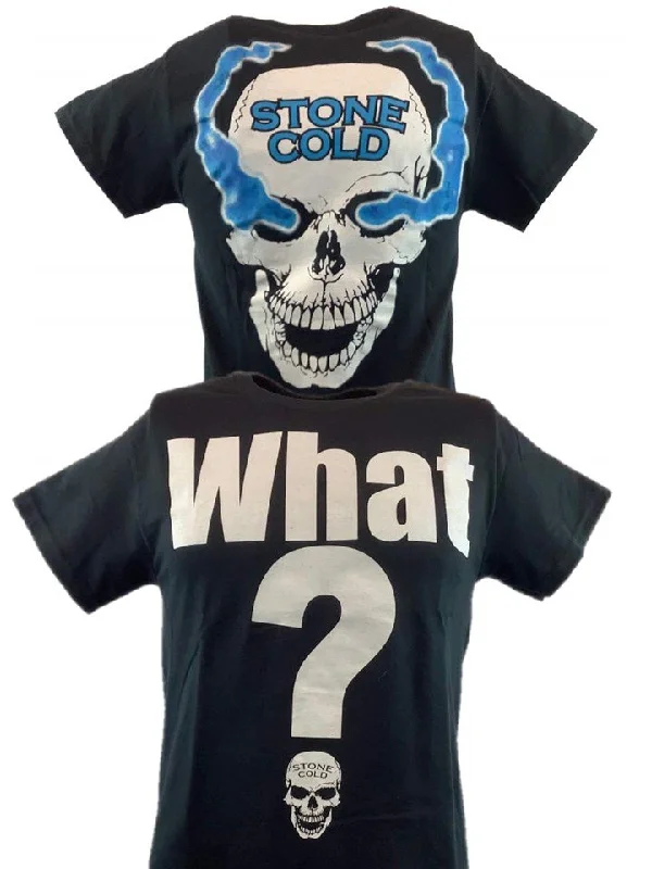 T-Shirt for Custom Orders and Bulk Orders-Stone Cold Steve Austin What? Smoking Skull Mens T-shirt